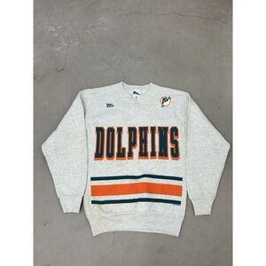 VTG 1996 Miami Dolphins Dan Marino Sweatshirt Grey Youth L Fits Adult Small/XS